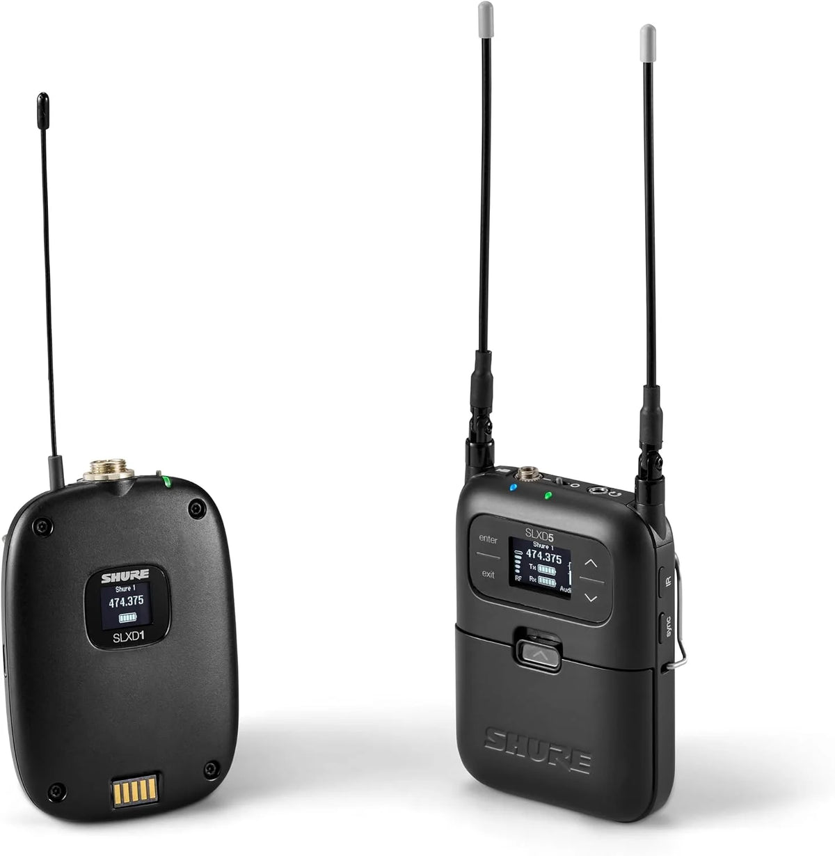 Shure SLXD15 Portable Digital Wireless Bodypack System with SLXD1 Bodypack Transmitter and SLXD5 Single-Channel Portable Receiver - Microphone/Instrument Cable Sold Separately | H55 Band (SLXD15-H55)