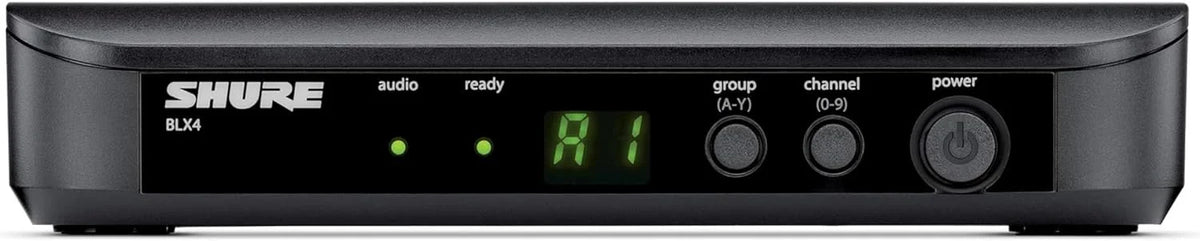Shure BLX4 Wireless Receiver H11 Band (572–596 MHz) – Single-Channel BLX Series Receiver, QuickScan Frequency Selection, XLR & 1/4" Outputs, Up to 300 ft Range
