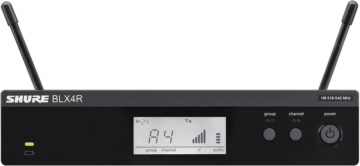 Shure BLX14R/W85 UHF Wireless Microphone System, 14-Hour Battery Life, 300 ft Range, WL185 Lavalier Mic, Single Channel Rack Mount Receiver