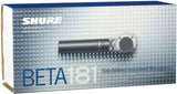 Shure BETA 181/O Ultra-Compact Small-Diaphragm Side-Address Versatile Condenser Microphone for Instruments with Interchangeable Polar Pattern Capsule Options, 3-pin XLR Connector - Omnidirectional