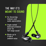 Shure AONIC 215 Wired Sound Isolating Earbuds, Clear Sound, Single Driver, Secure in-Ear Fit, Detachable Cable, Apple & Android Compatible, Black