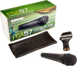 Shure PGA57 Dynamic Microphone - Professional Quality Instrument Mic with Cardioid Pick-up Pattern, 3-in XLR Connector, Stand Adapter and Zipper Pouch, No Cable (PGA57-LC)