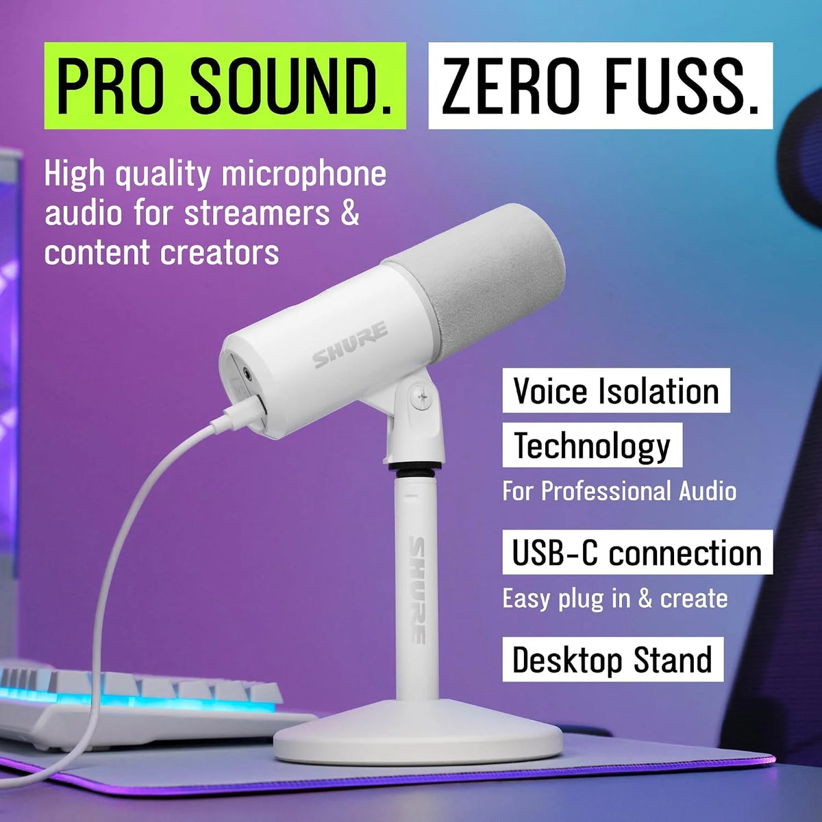 Shure MV6 USB Microphone, White