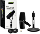 Shure MV7+ USB-C & XLR Podcast Dynamic Mic with Stand - Black