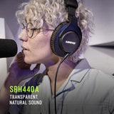 Shure SRH440A Over-Ear Wired Studio Headphones for Recording