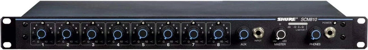 Shure SCM810 Eight Channel Automatic Microphone Mixer with IntelliMix, Adjustable EQ per Channel and 48V Phantom Power, Designed Specifically for Installed Sound Applications