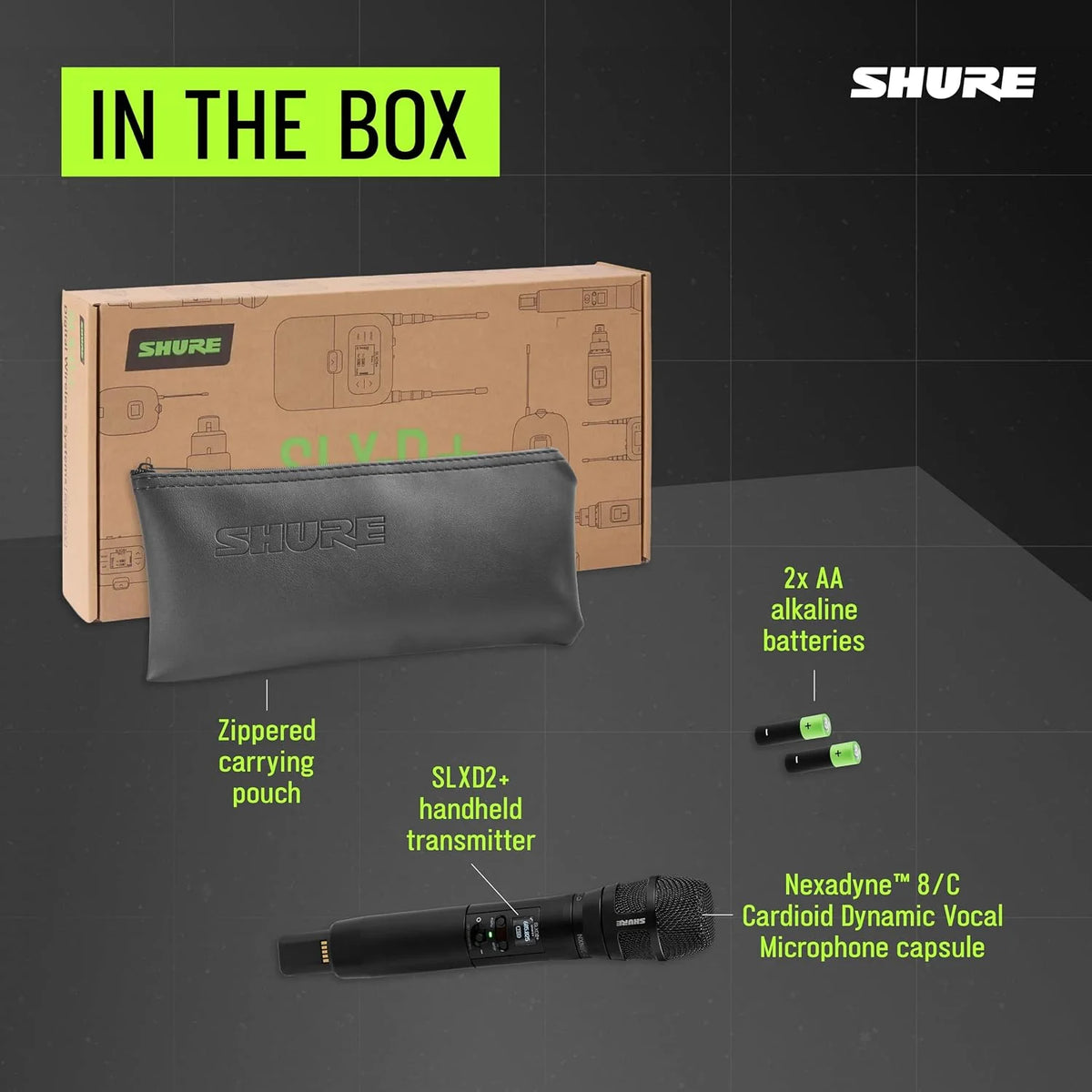 Shure SLXD2+ Handheld Transmitter with Nexadyne 8/C Capsule