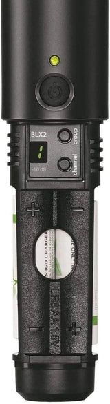 Shure BLX288/SM58 Dual-Channel Wireless Audio System J11 Band (596–620 MHz) – BLX88 Receiver, (2) BLX2 Transmitters with SM58 Dynamic Mic, Up to 14 Hr Battery, 300 ft Range