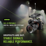 Shure SLXD25/SM58 Portable Digital Wireless System with SLXD2 Handheld Transmitter with SM58 legendary Cardioid Dynamic Vocal Microphone and SLXD5 Single-Channel Receiver | G58 Band (SLXD25/SM58-G58)