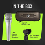 Shure KSM8 Dualdyne Dynamic Vocal Microphone – Dual-Diaphragm Cardioid Mic for Live Performance, Studio Recording & Broadcasting, Brushed Nickel