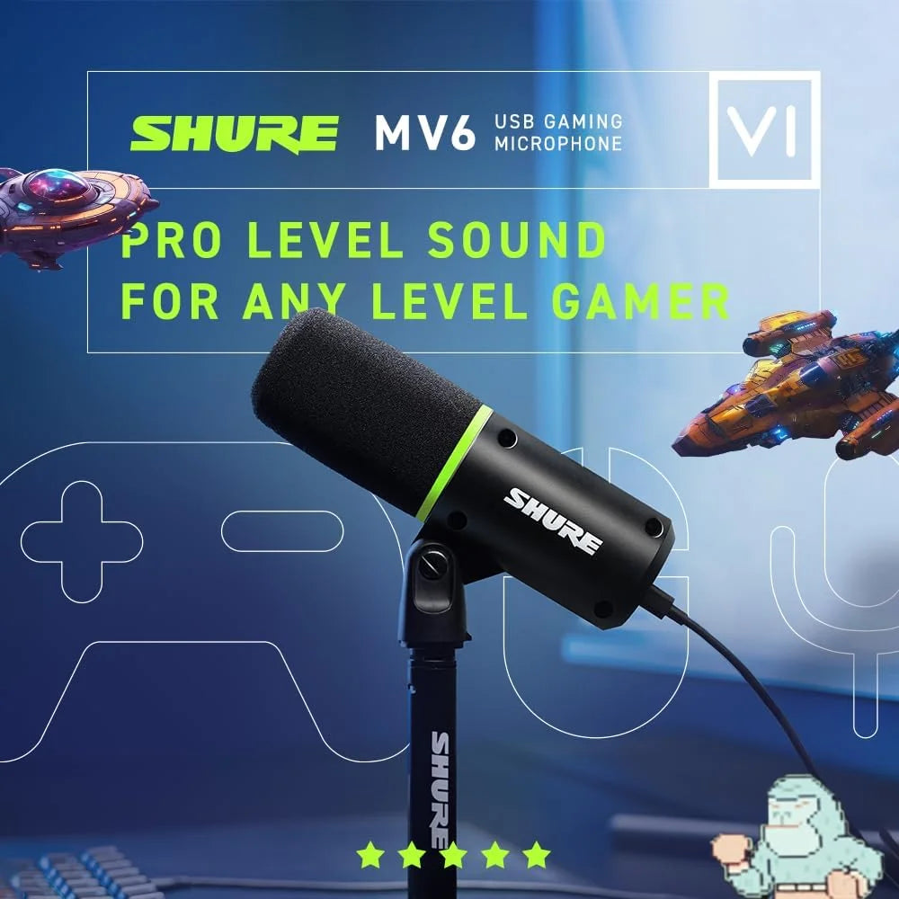 Shure MV6 USB Microphone for Gaming, Streaming & Recording (Gen 1)