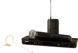 Shure BLX1288/MX153 Dual-Channel Wireless Performance System, H9 Band (512–542 MHz) – BLX88 Receiver, SM58 Handheld & MX153 Earset – Up to 14 Hr Battery, 300 ft Range