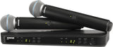 Shure BLX288/B58 Dual-Channel Wireless Audio System H11 Band (572–596 MHz) – BLX88 Receiver, (2) BLX2 Transmitters with Beta 58A Mic, Up to 14 Hr Battery, 300 ft Range