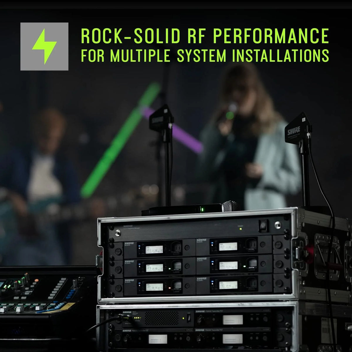 Shure GLXD14+ Dual Band Pro Digital Wireless System for Guitar and Bass - 12-Hour Battery Life, 100 ft Range | Includes 1/4" Jack Instrument Cable & Single Channel Receiver (GLXD14+-Z3)