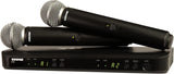 Shure BLX288/SM58 Dual-Channel Wireless Audio System H11 Band (572–596 MHz) – BLX88 Receiver, (2) BLX2 Transmitters with SM58 Dynamic Mic, Up to 14 Hr Battery, 300 ft Range