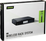 Shure BLX24R/SM58 Rack-Mount Wireless Audio System H10 Band (542–572 MHz) – BLX4R Receiver, BLX2 Transmitter with SM58 Dynamic Mic, Up to 14 Hr Battery, 300 ft Range