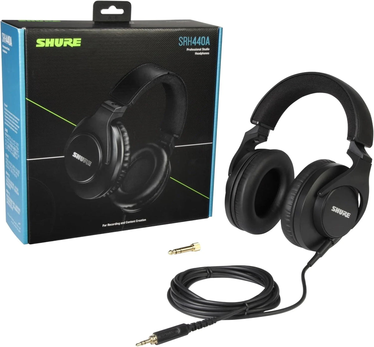 Shure SRH440A Over-Ear Wired Studio Headphones for Recording