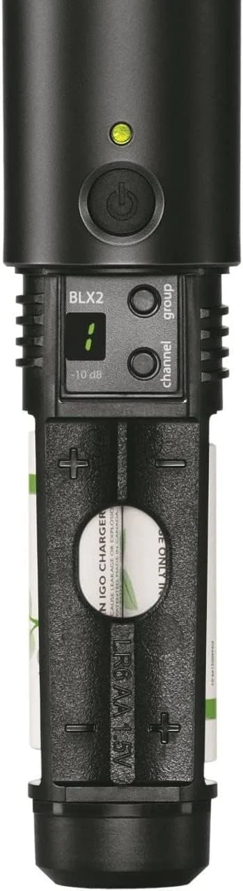 Shure BLX2/SM58 Handheld Wireless Transmitter H9 Band (512–542 MHz) – SM58 Cardioid Dynamic Capsule, Up to 14 Hr Battery, 300 ft Range, Compatible with BLX Receivers