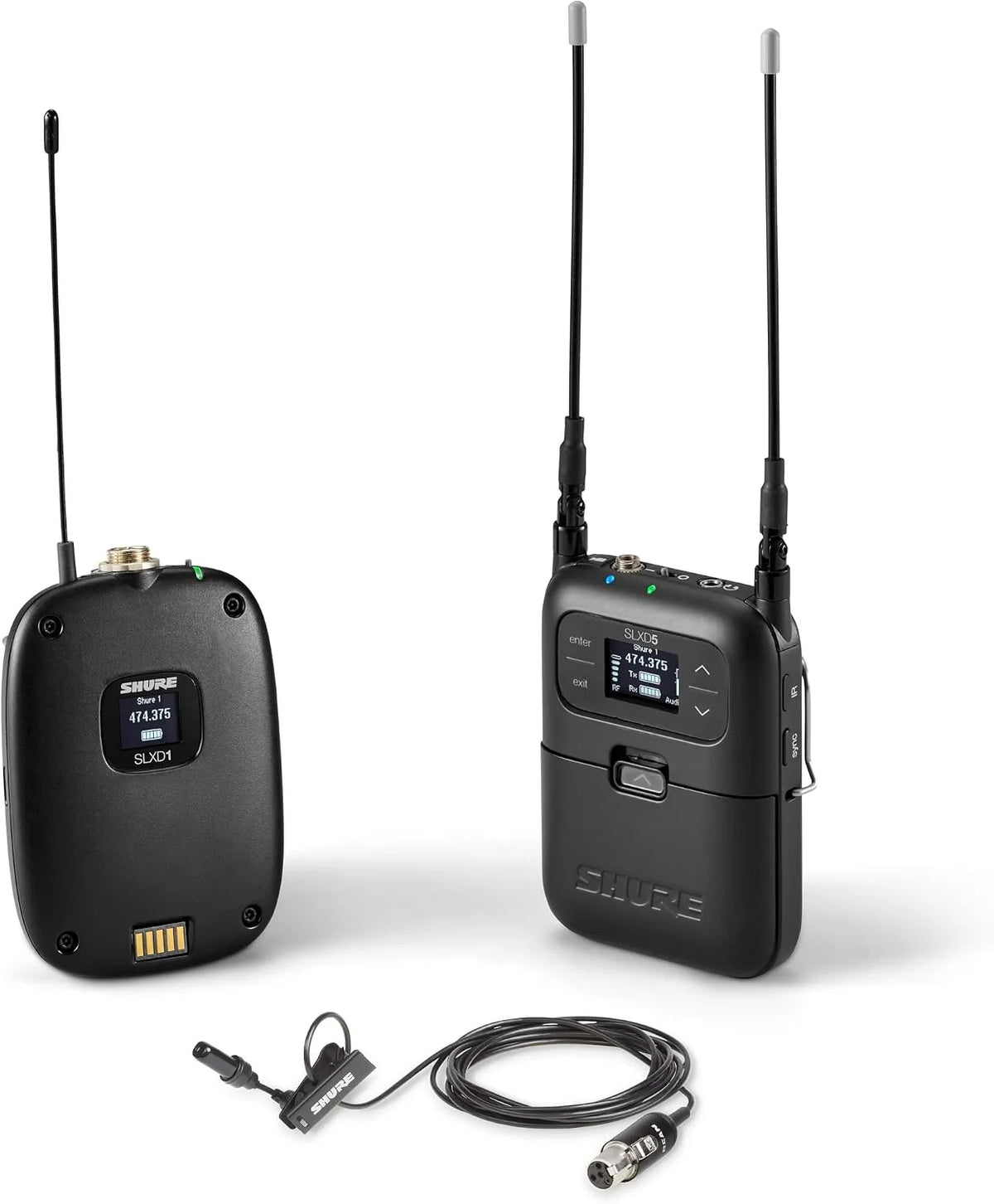 Shure SLXD15/UL4B Portable Digital Wireless System with SLXD1 Bodypack Transmitter, SLXD5 Single Channel Receiver and UniPlex UL4B Cardioid Lavalier Microphone | G58 Band (SLXD15/UL4B-G58)