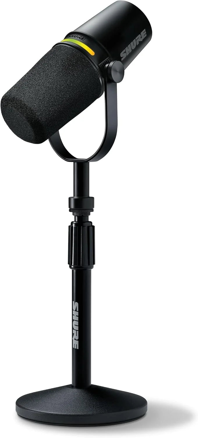 Shure MV7+ USB-C & XLR Podcast Dynamic Mic with Stand - Black
