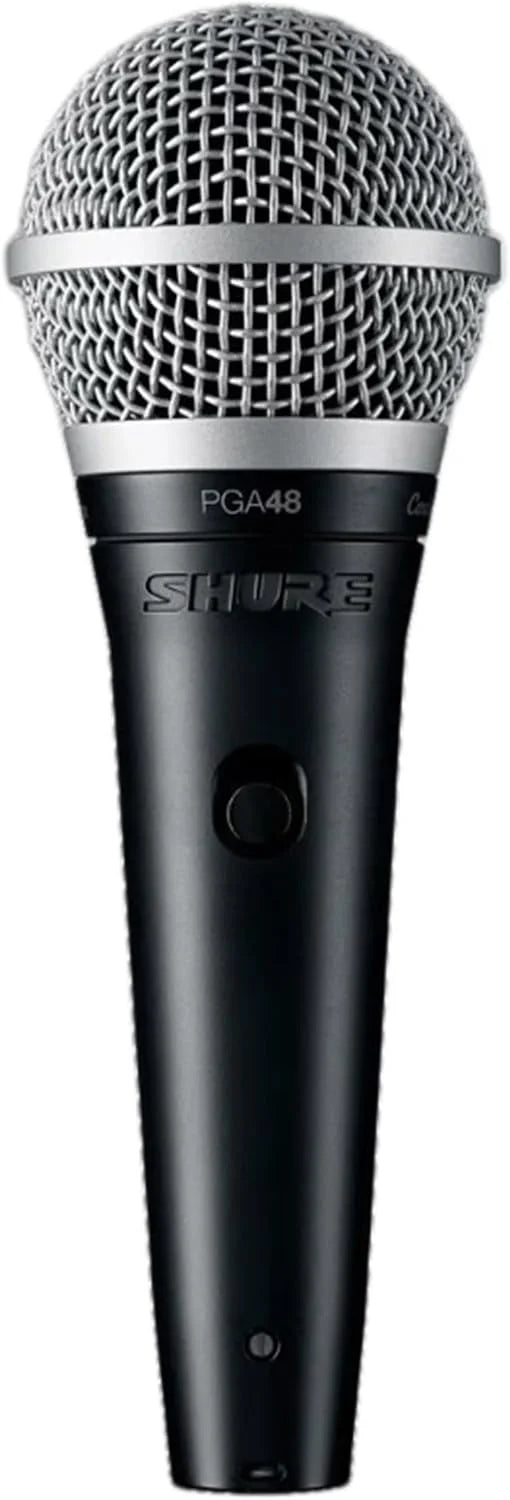 Shure PGA48 Dynamic Microphone - Handheld Mic for Vocals with Cardioid Pick-up Pattern, Discrete On/Off Switch, 3-pin XLR Connector, 15' XLR-to-QTR Cable, Stand Adapter and Zipper Pouch (PGA48-QTR)