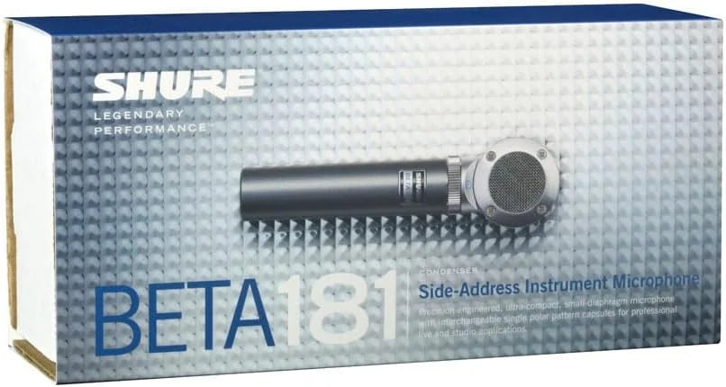 Shure BETA 181/C Ultra-Compact Small-Diaphragm Side-Address Versatile Condenser Microphone for Instruments with Interchangeable Polar Pattern Capsule Options, 3-pin XLR Connector - Cardioid
