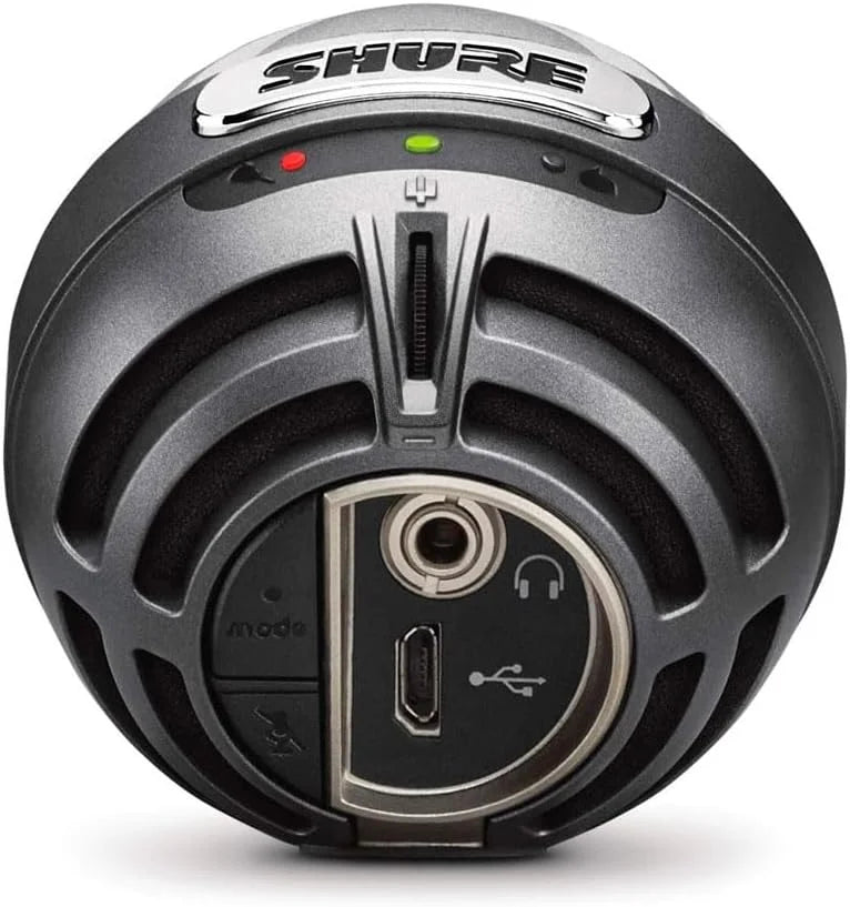Shure MV5 Digital Condenser Microphone (Gray) + USB & Lightning Cable