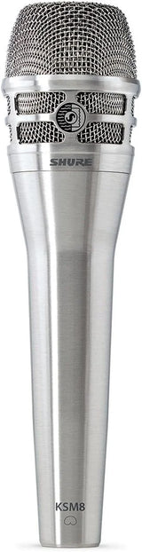 Shure KSM8 Dualdyne Dynamic Vocal Microphone – Dual-Diaphragm Cardioid Mic for Live Performance, Studio Recording & Broadcasting, Brushed Nickel