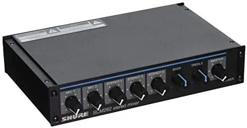 Shure SCM262 Stereo Microphone Mixer with 12V Phantom Power, Perfect for Restaurants, Aerobics/Health Clubs, Corporate Training and Classrooms