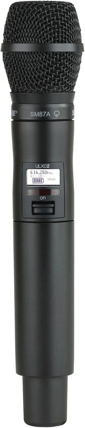 Shure ULXD2/SM87 Handheld Transmitter with SM87 Vocal Mic Capsule - for use with ULX-D Digital Wireless Microphone Systems, Receiver Sold Separately | H50 Band (ULXD2/SM87=-H50)