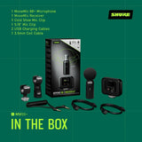 Shure MoveMic 88+ Wireless Video Microphone Kit for iPhone, Android & Cameras - Stereo Condenser Mic with 4 Polar Patterns, DSP Audio Controls & MoveMic Receiver, Black