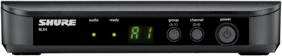 Shure BLX4 Single Channel Wireless Receiver with Frequency QuickScan, Audio Status Indicator LED, XLR and 1/4-inch Outputs - for use with BLX Wireless Systems (Transmitter Sold Separately) | H8 Band"