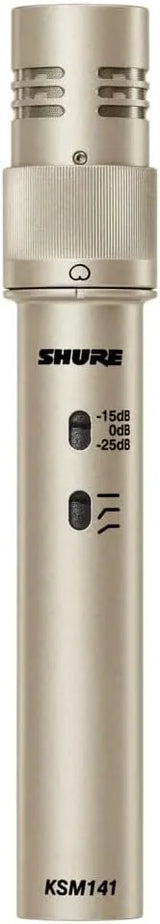 Shure KSM141/SL Dual-Pattern End-Address Condenser Studio Microphone, Champagne