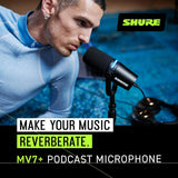 Shure MV7+ USB-C & XLR Podcast Dynamic Mic with Stand - Black