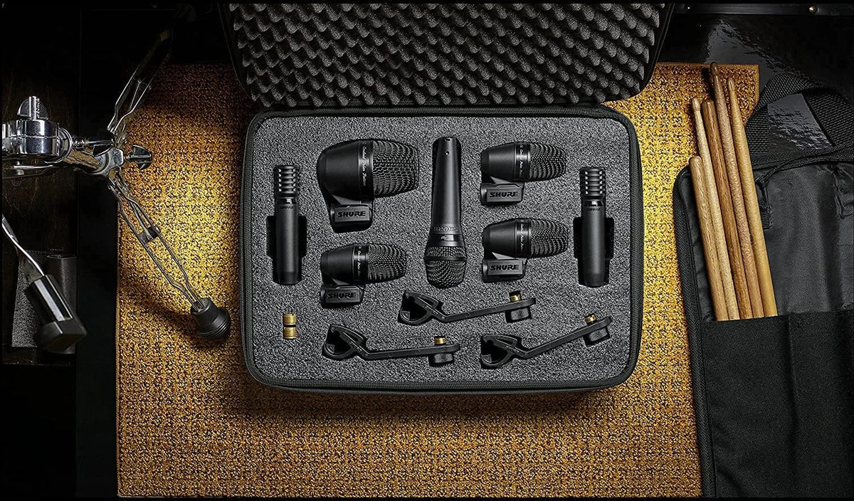 Shure PG ALTA 7-Piece Drum Microphone Kit for Performing and Recording Drummers - Includes Mics, Mounts and Cables with options for Kick Drums, Snare, Rack/Floor Toms, Congas and Cymbals (PGADRUMKIT7)