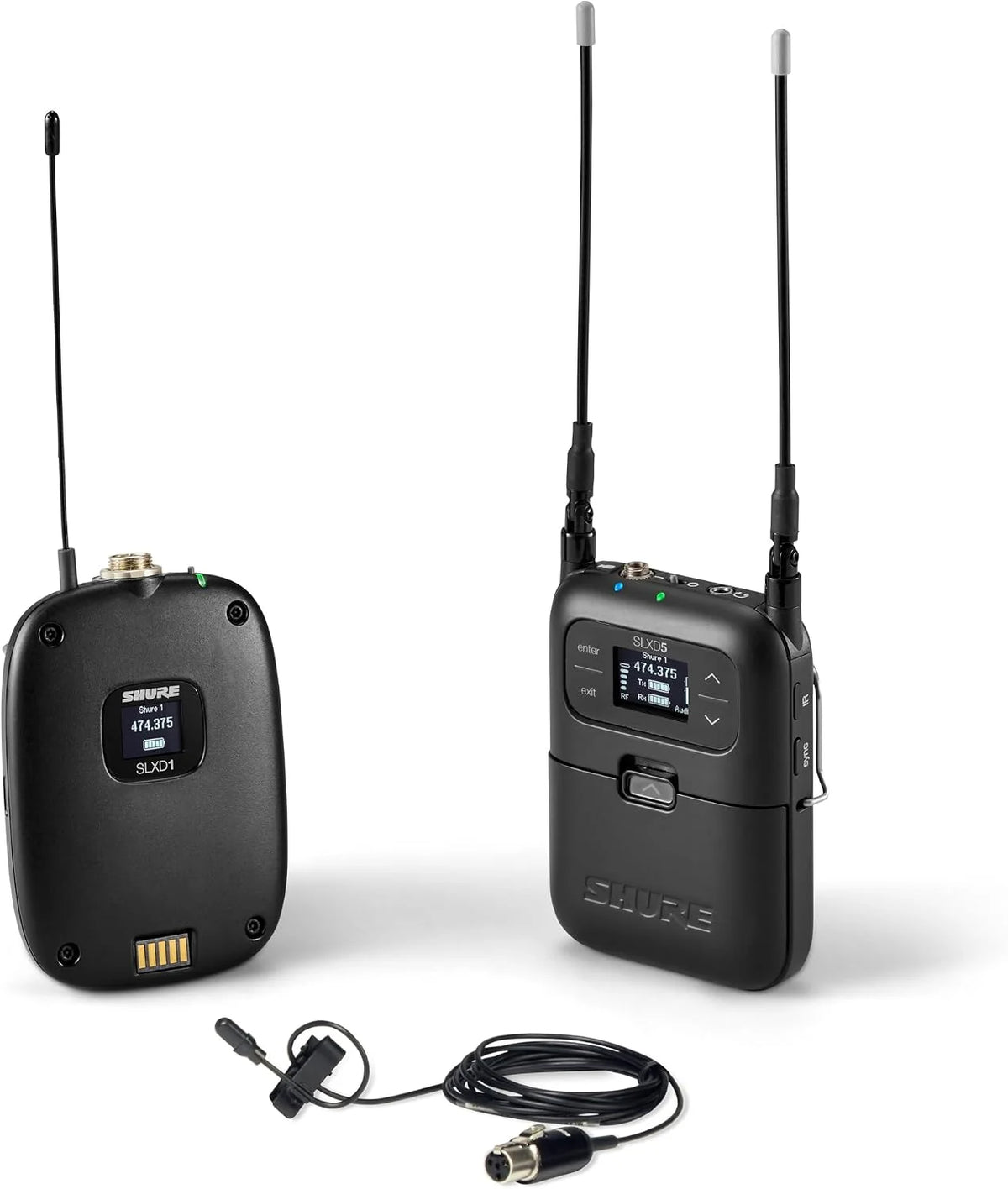 Shure SLXD15/DL4B Portable Digital Wireless System with SLXD1 Bodypack Transmitter, SLXD5 Single Channel Receiver and DuraPlex DL4B Omnidirectional Lavalier Microphone | G58 Band (SLXD15/DL4B-G58)