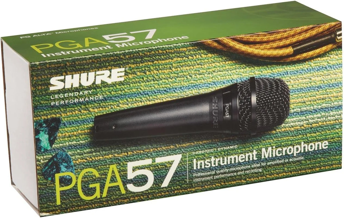 Shure PGA57 Dynamic Microphone - Professional Quality Instrument Mic with Cardioid Pick-up Pattern, 3-in XLR Connector, Stand Adapter and Zipper Pouch, No Cable (PGA57-LC)