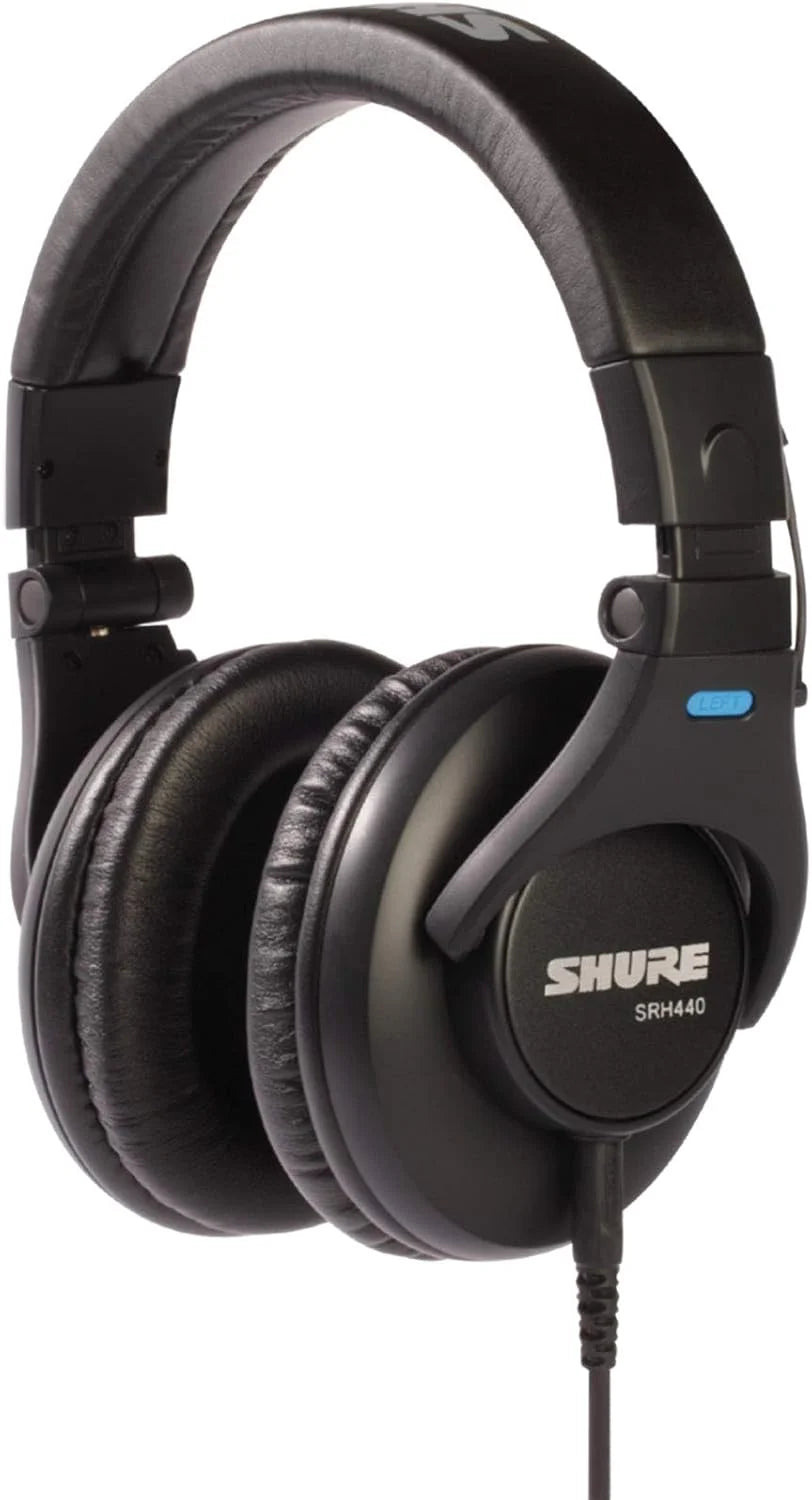 Shure SRH440 Professional Studio Headphones, Enhanced Frequency Response and Extended Range for Home and Studio Recording, with Detachable Coiled Cable, Carrying Bag and 1/4" Adapter (SRH440)