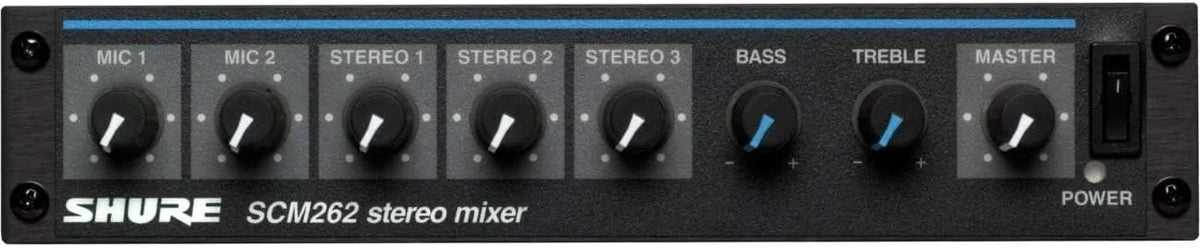 Shure SCM262 Stereo Microphone Mixer with 12V Phantom Power, Perfect for Restaurants, Aerobics/Health Clubs, Corporate Training and Classrooms