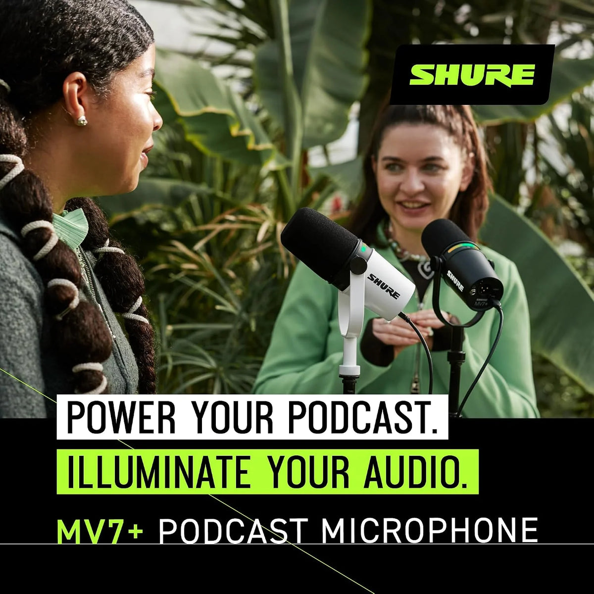 Shure MV7+ USB-C & XLR Podcast Dynamic Microphone - White