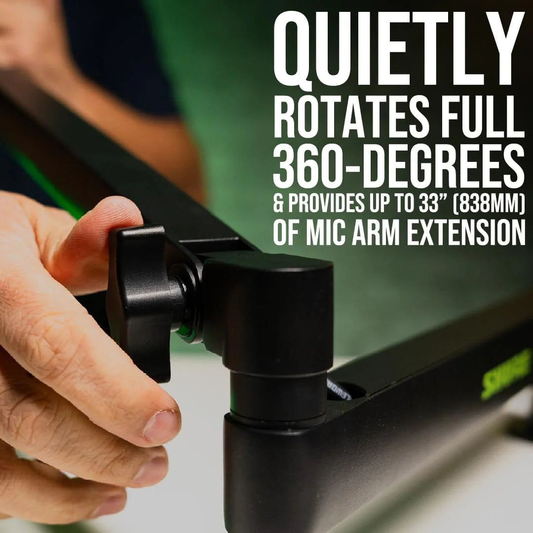 Shure by Gator Deluxe Low-Profile Desktop Mic Boom Arm (SH-BROADCAST2)