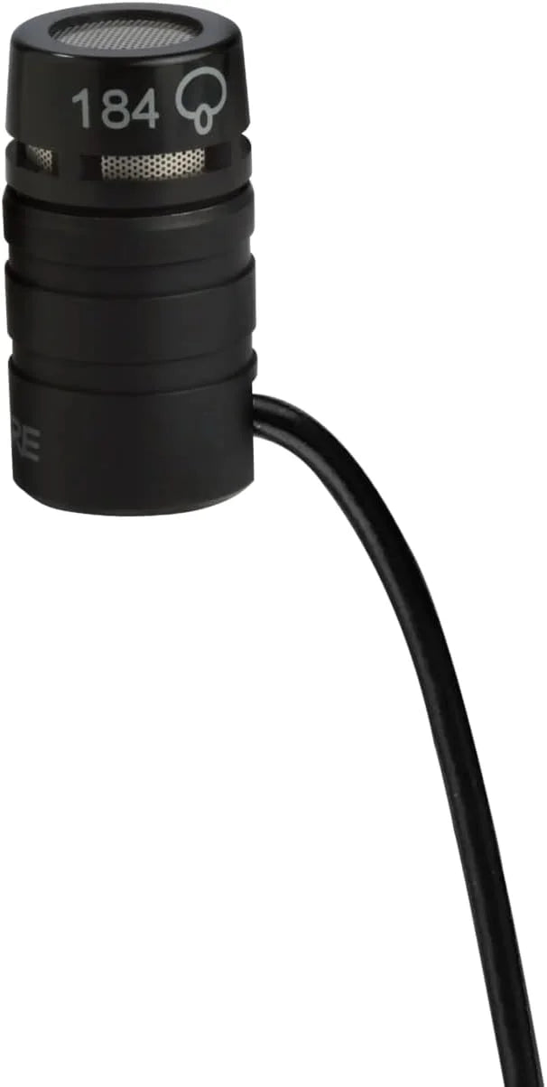 Shure Microflex MX184 Supercardioid Lavalier Microphone - Condenser Mic with TQG / TA4F Connector Wireless Bodypack Transmitters