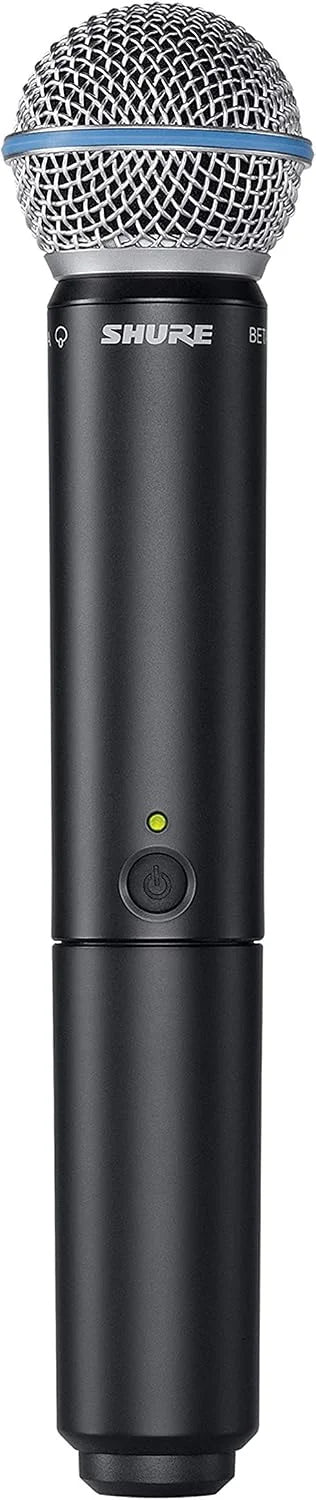Shure BLX288/B58 Dual-Channel Wireless Audio System H11 Band (572–596 MHz) – BLX88 Receiver, (2) BLX2 Transmitters with Beta 58A Mic, Up to 14 Hr Battery, 300 ft Range