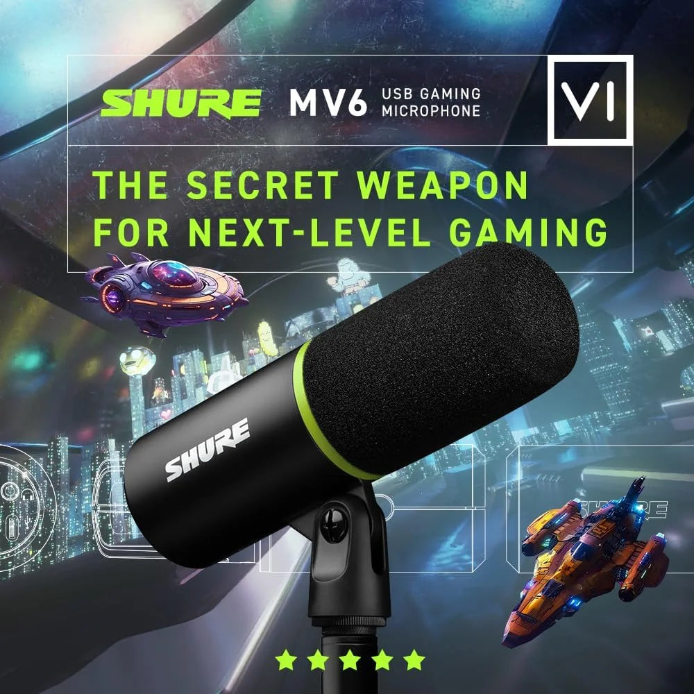Shure MV6 USB Microphone for Gaming, Streaming & Recording (Gen 1)