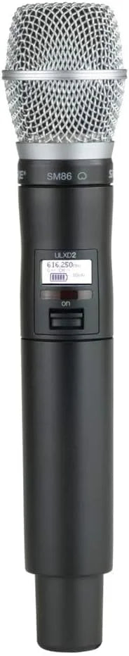 Shure ULXD2/SM86 Handheld Transmitter with SM86 Vocal Mic Capsule - for use with ULX-D Digital Wireless Microphone Systems, Receiver Sold Separately | J50A Band (ULXD2/SM86=-J50A)