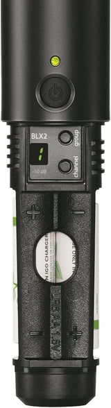 Shure BLX2/PG58 Handheld Wireless Transmitter with PG58 Vocal Mic Capsule - for use with BLX Wireless Microphone Systems (Receiver Sold Separately) | H8 Band