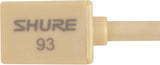 Shure WL93T Lavalier Condenser Microphone - Subminiature Size for Theater, Television, Broadcasting, Video & Film, TA4F/TQG Connector for use Wireless Bodypack Transmitters - Tan