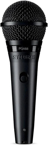 Shure PGA58 Dynamic Microphone - Handheld Mic for Vocals with Cardioid Pick-up Pattern, Discrete On/Off Switch, Stand Adapter and Zipper Pouch (PGA58-XLR)