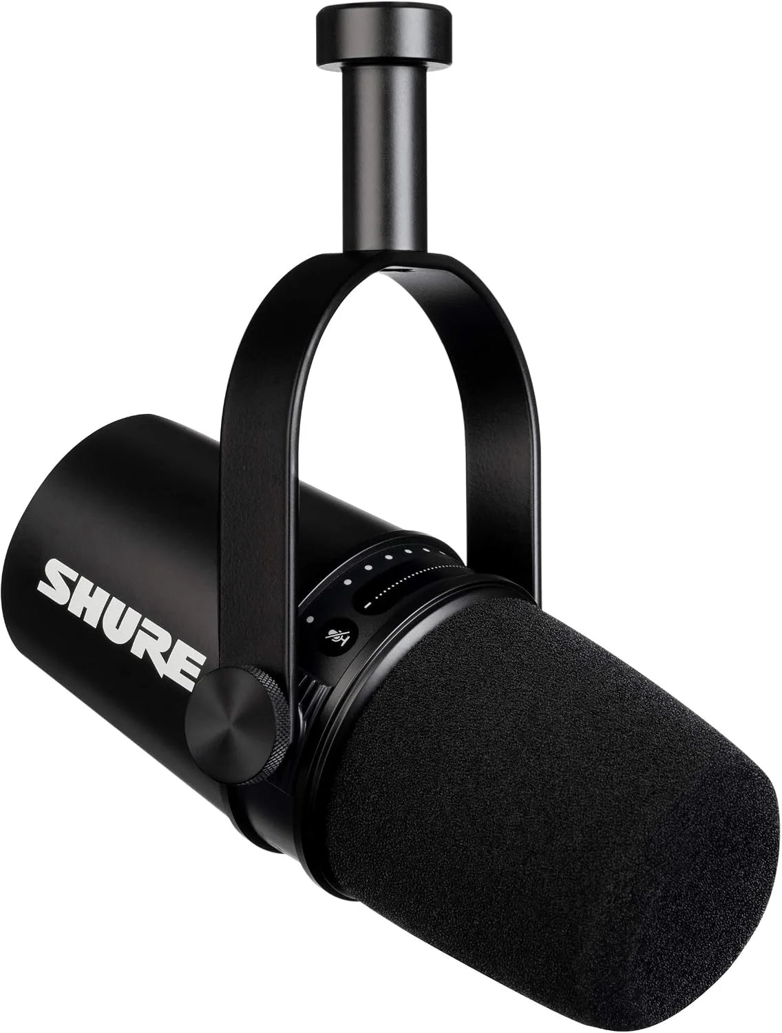 Shure MV7 USB Podcast Microphone for Podcasting, Recording, Live Streaming & Gaming, Built-in Headphone Output, All Metal USB/XLR Dynamic Mic, Voice-Isolating Technology, TeamSpeak Certified - Black