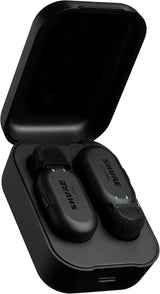 Shure MoveMic Two - Pro Direct to Phone Wireless Lavalier Microphones for iPhone & Android, 2 Bluetooth Mini Mics, 24 Hours Charge, Quick Set Up, IPX4, Compact & Portable Clip Lavs (MV-Two-Z7)